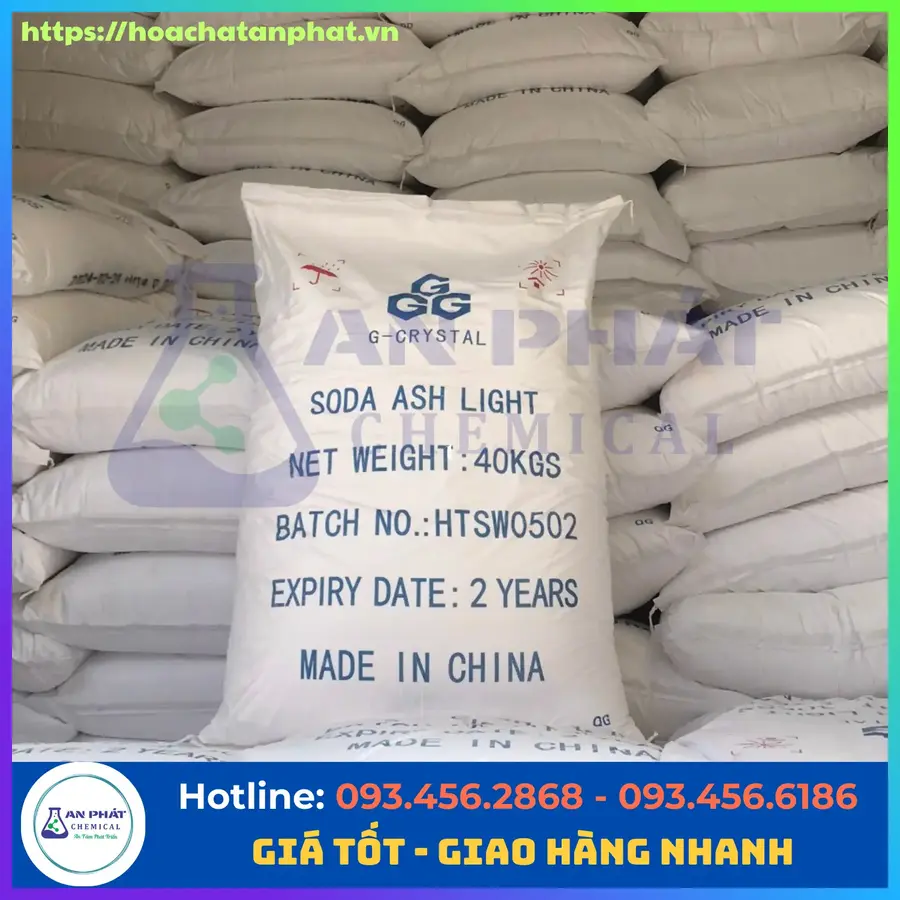 Sodium Carbonate Na2CO3 99%, Trung Quốc, Bao 40 kg
