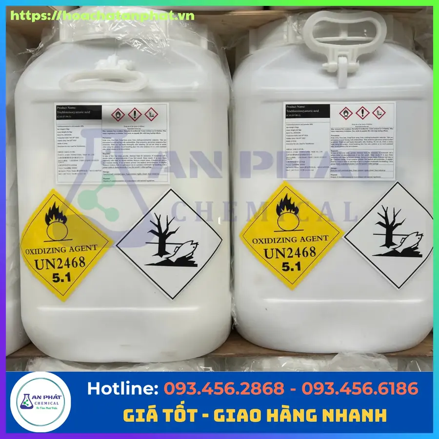 TCCA viên 200grm C3Cl3N3O3 90%, Trung Quốc, Thùng 50kg