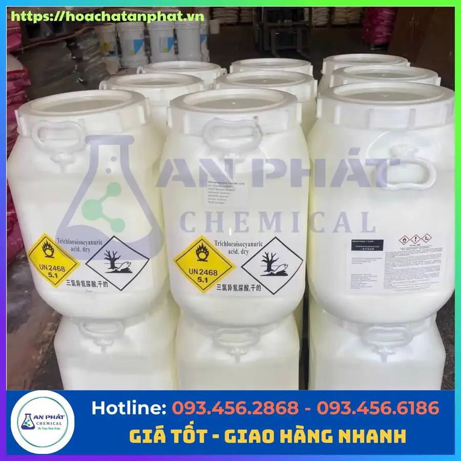 TCCA viên 200grm C3Cl3N3O3 90%, Trung Quốc, Thùng 25kg