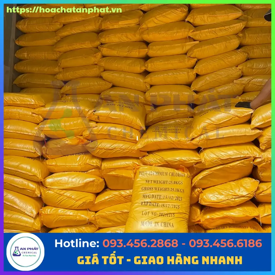 PAC ( Phèn nhôm)  31%, Trung Quốc, Bao 25kg