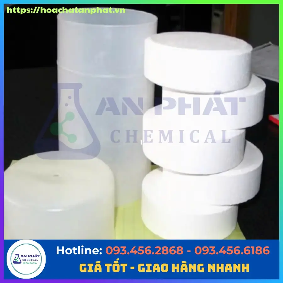 TCCA viên 200grm C3Cl3N3O3 90%, Trung Quốc, Thùng 50kg