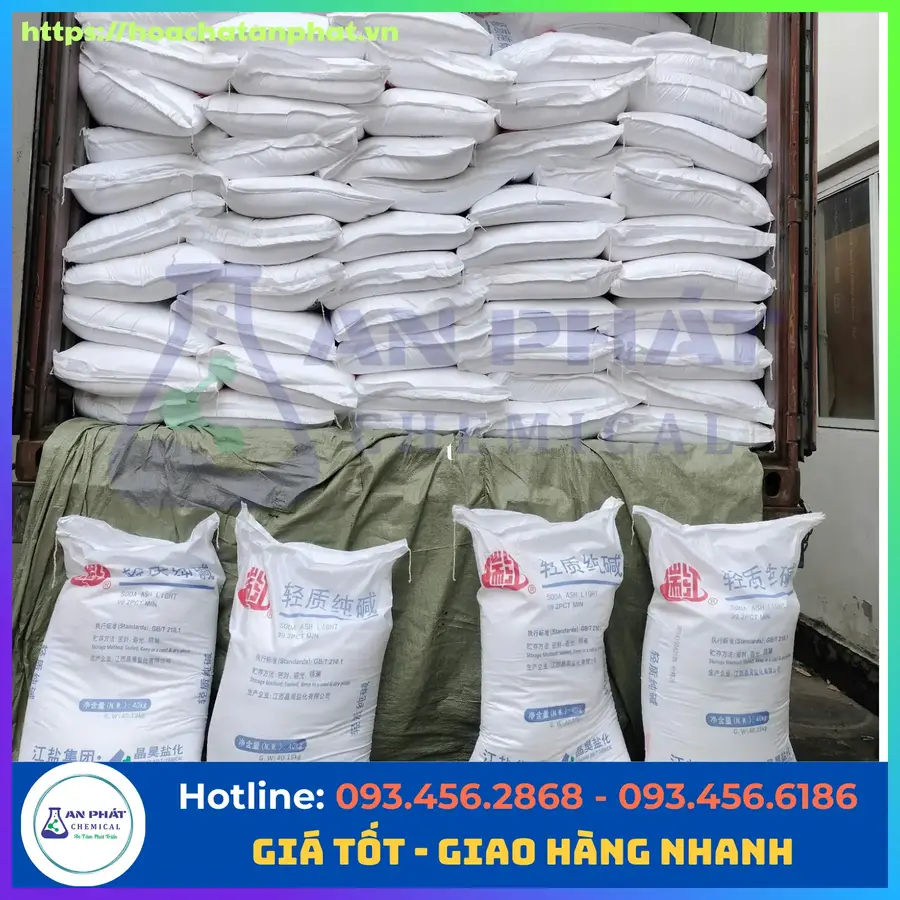 Sodium Carbonate Na2CO3 99%, Trung Quốc, Bao 40 kg