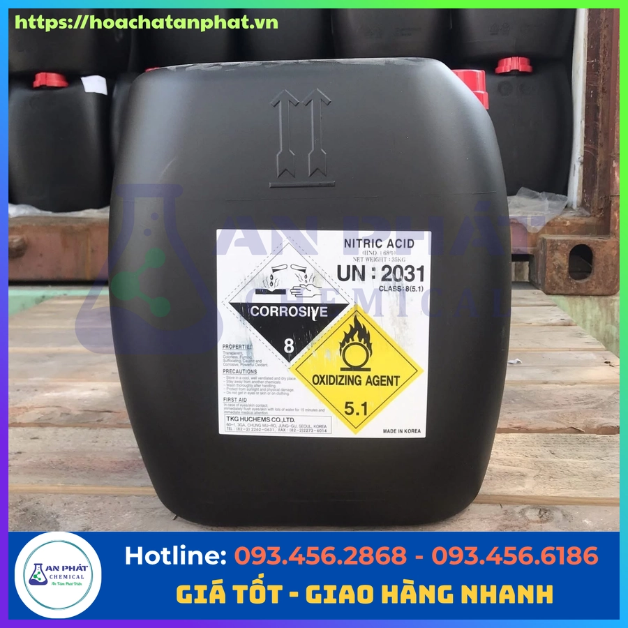 Nitric Acid HNO3 68%, Hàn Quốc, Can 35kg