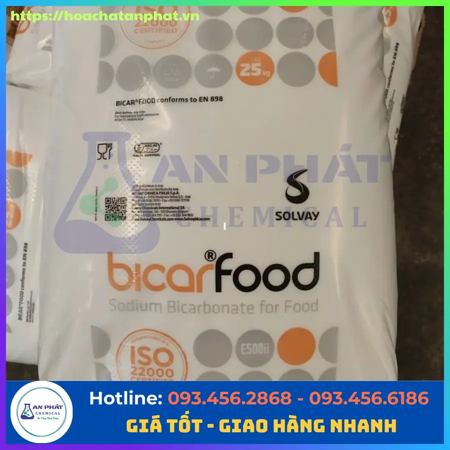 Sodium Bicarbonate (Banking Soda, Bicar Food) NaHCO3 99%, Thái Lan, Bao 25kg