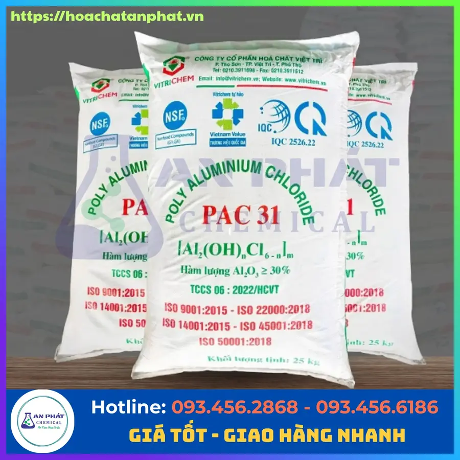 Hóa Chất PAC Việt Trì 31% Trợ Lắng Bể Bơi Chính Hãng | An Phát