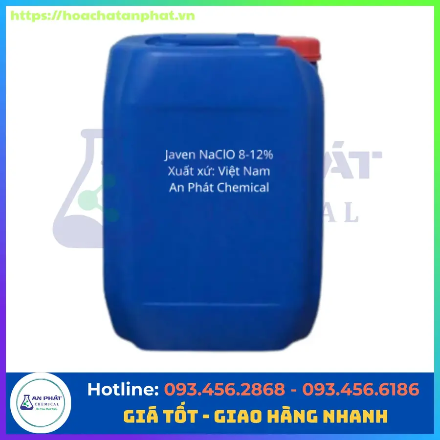 Sodium Hypochlorite ( Javen) NaClO 8%, 10%, 12%, VN, Can 30kg