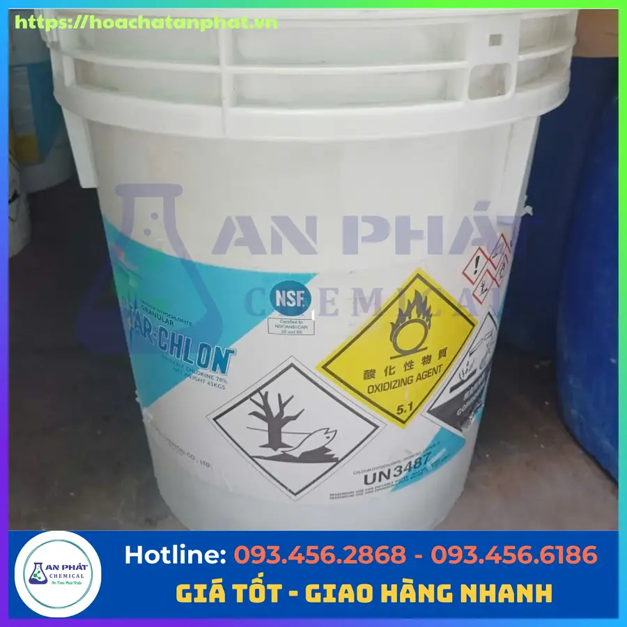 Chlorine ( Clo) Nankai Nhật Ca(OCl)2 70%, Nhật, Thùng 45kg