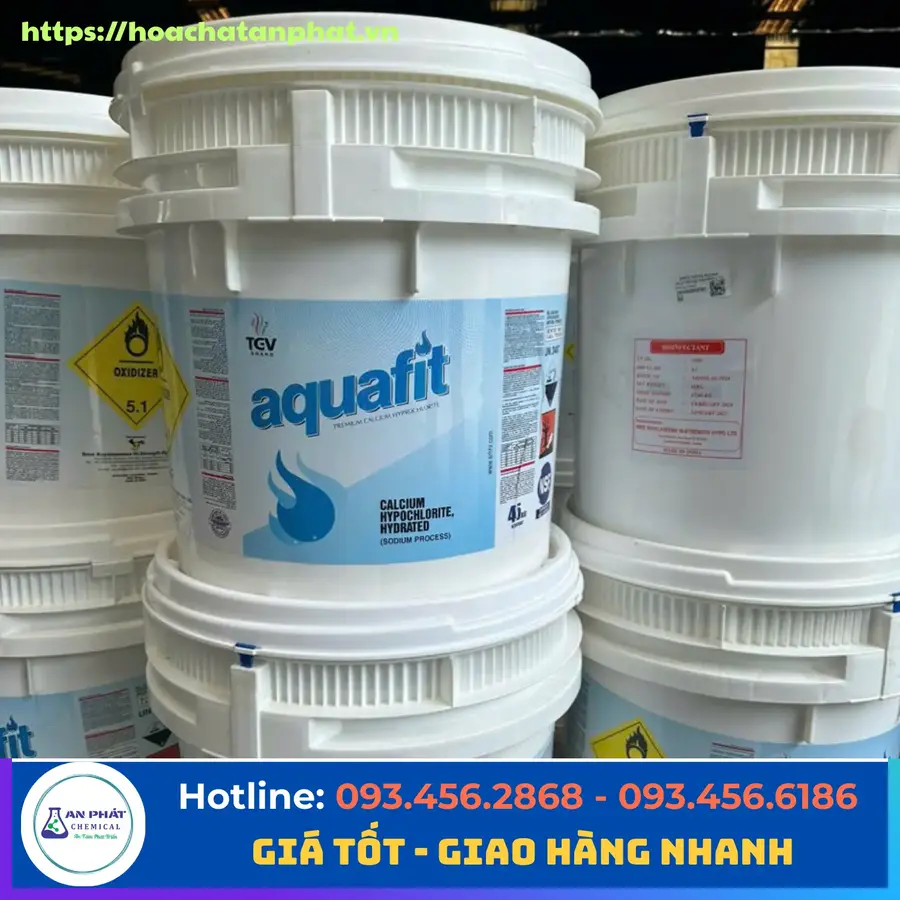 Chlorine (Clo)  Aquafit Ấn Độ Ca(OCl)2 70%, Ấn Độ, Thùng 45kg 
