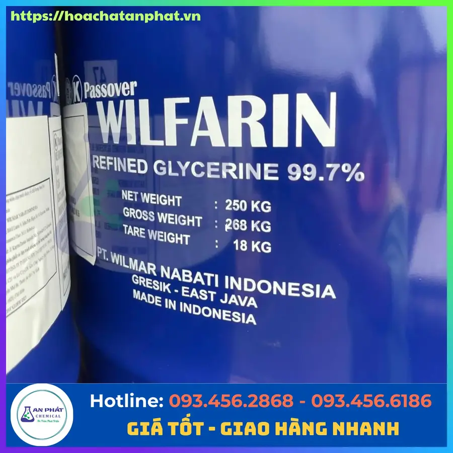 Glycerin C3H8O3 99%, Malaysia, Phuy 250kg