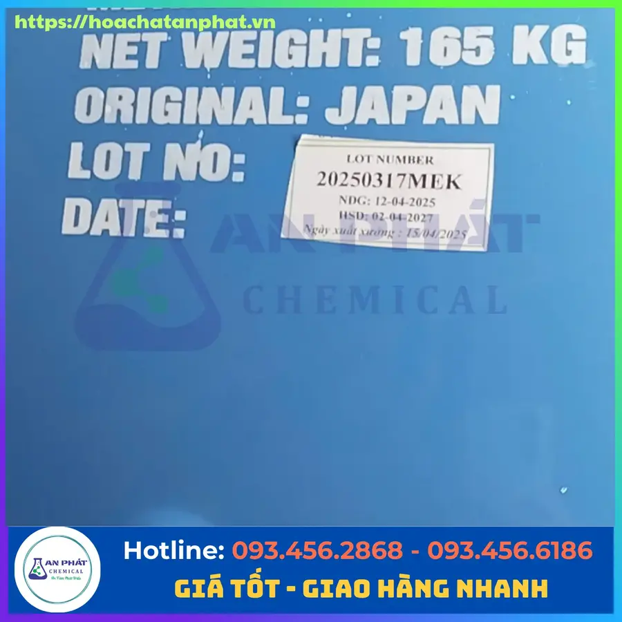 Methyl Ethyl Ketone ( MEK) C4H8O 99%, Nhật, Phuy 165kg