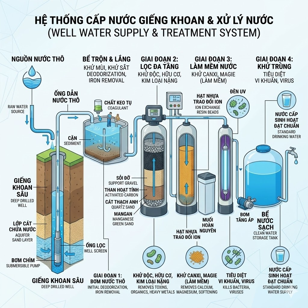 Hóa chất xử lý nước giếng khoan